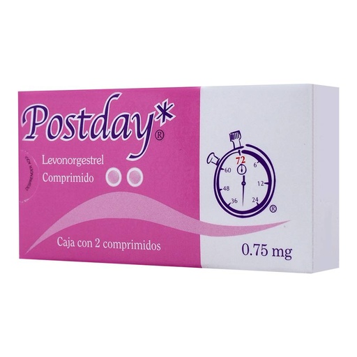 [LEVONORGESTREL] POSTDAY 0.75MG TABLETAS CON 2