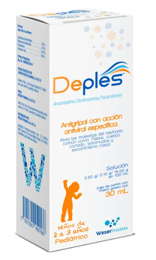 [PARACETAMOL,CLORFENAMINA,AMANTADINA] DEPLES 2.50/.10/15G SOLUCION GOTAS 30ML