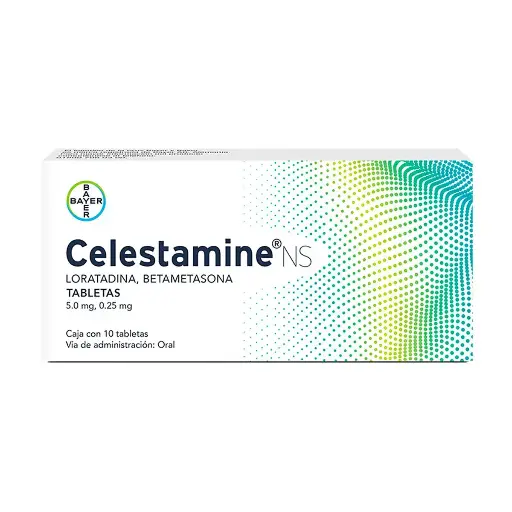 [LORATADINA,BETAMETASONA] CELESTAMINE NS 5/0.25MG TABLETAS CON 10