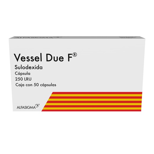 [SULODEXIDA] VESSEL DUE F 250LRU (25MG) CAPSULAS CON 50