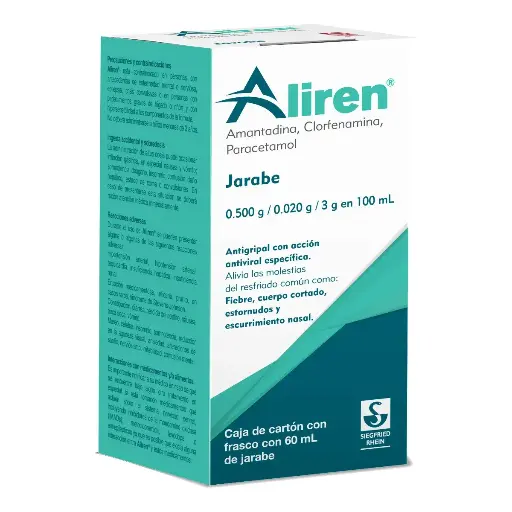 [PARACETAMOL,CLORFENAMINA,AMANTADINA] ALIREN 500 0.020 3G JARABE 60ML