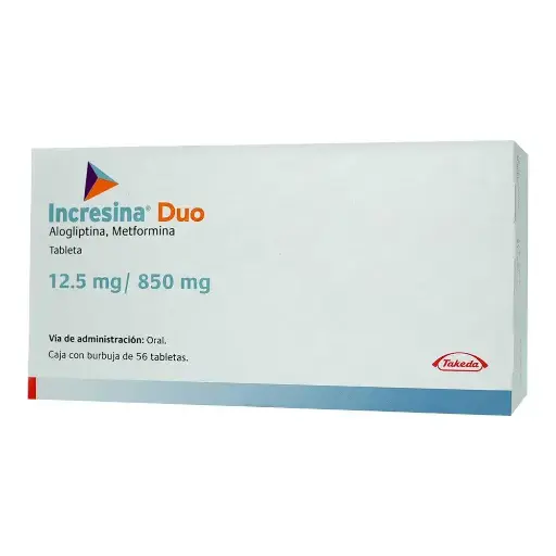 [METFORMINA,ALOGLIPTINA] INCRESINA DUO 12.5/850MG TABLETAS CON 56