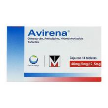 [AMLODIPINO,HIDROCLOROTIAZIDA,OLMESARTAN] AVIRENA 40/5/12.5MG TABLETAS C/14