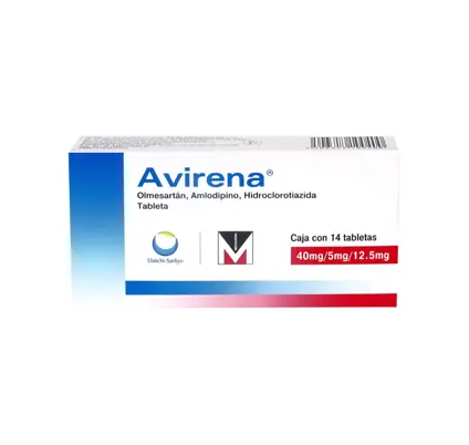 [AMLODIPINO,HIDROCLOROTIAZIDA,OLMESARTAN] AVIRENA 40/5/12.5MG TABLETAS CON 14