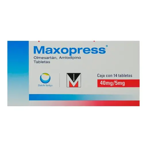 [AMLODIPINO,OLMESARTAN] MAXOPRESS 40/5MG TABLETAS CON 14