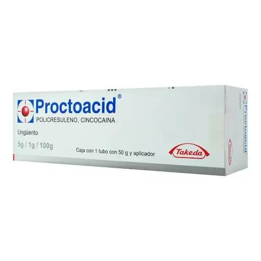 [CINCOCAINA,POLICRESULENO] PROCTOACID CON APLICADOR 5/1/100G 50G