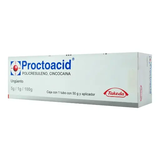 [CINCOCAINA,POLICRESULENO] PROCTOACID CON APLICADOR 5/1/100G 50G