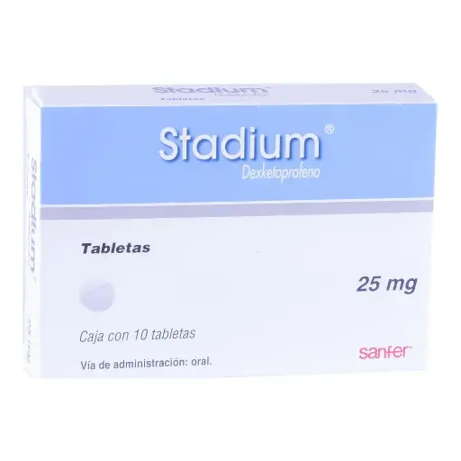 [DEXKETOPROFENO TROMETAMOL] STADIUM 25MG TABLETAS CON 10