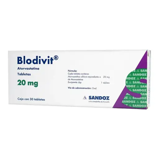 [ATORVASTATINA] BLODIVIT 20MG TABLETAS CON 30