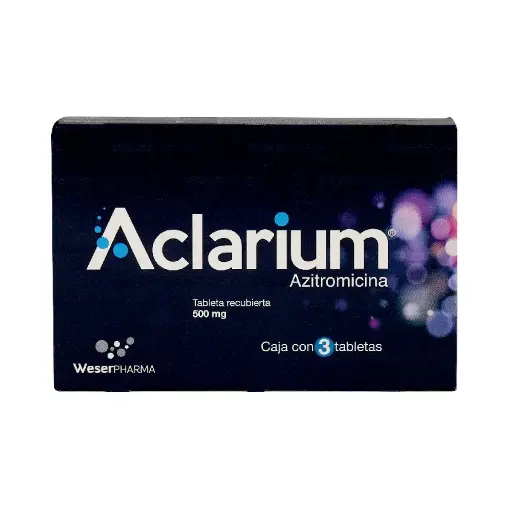 [AZITROMICINA] ACLARIUM 500MG TABLETAS CON 3