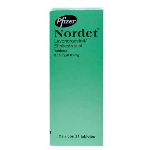 [ETINILESTRADIOL,LEVONORGESTREL] NORDET 0.15/0.03MG GRAGEAS CON 21