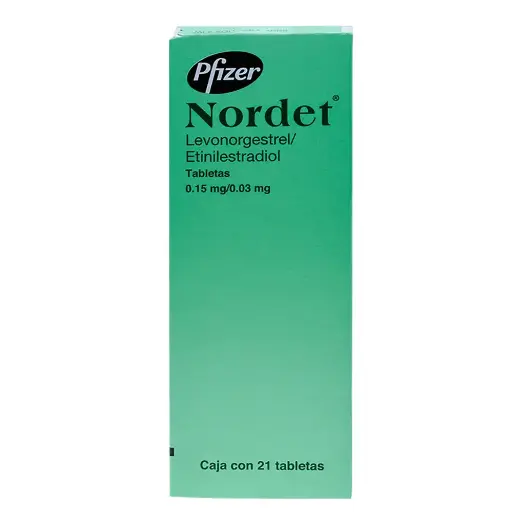 [ETINILESTRADIOL,LEVONORGESTREL] NORDET 0.15/0.03MG GRAGEAS CON 21