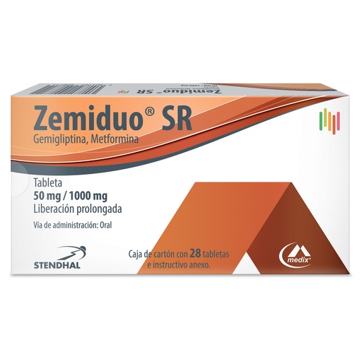[METFORMINA,GEMIGLIPTINA] ZEMIDUO SR 50/1000MG TABLETAS CON 28