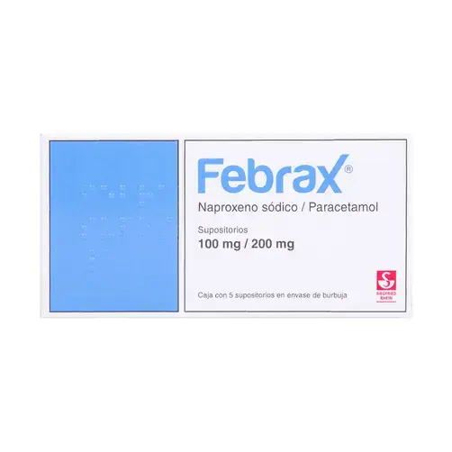 [PARACETAMOL,NAPROXENO] FEBRAX 100/200MG SUPOSITORIOS CON 5