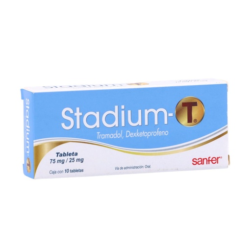 [DEXKETOPROFENO TROMETAMOL] STADIUM-T TABLETAS 75/25MG CON 20