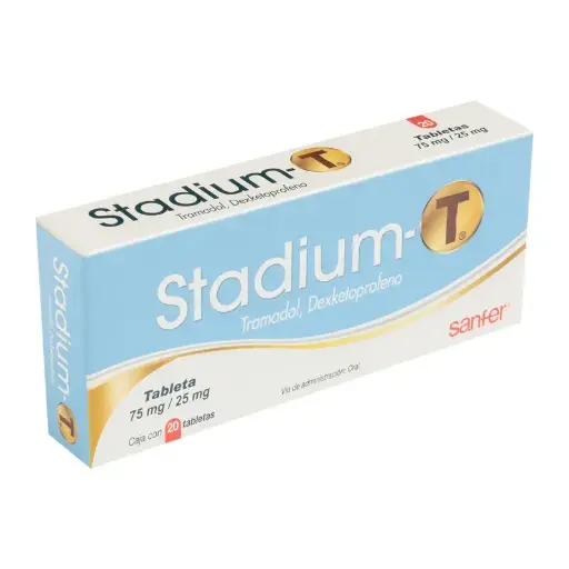 [DEXKETOPROFENO TROMETAMOL] STADIUM-T TABLETAS 75/25MG CON 20