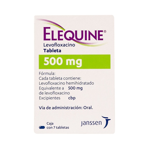 [LEVOFLOXACINO] ELEQUINE 500MG TABLETAS CON 7