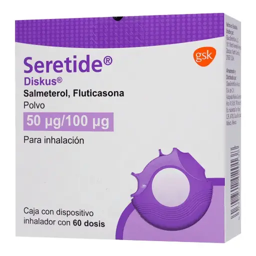 [FLUTICASONA,SALMETEROL] SERETIDE DISK 50/100MCG INH CON 60 D