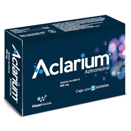 [AZITROMICINA] ACLARIUM 500MG TABLETAS CON 5