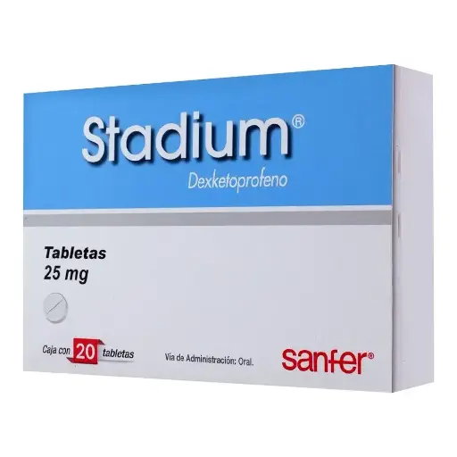 [DEXKETOPROFENO TROMETAMOL] STADIUM 25MG TABLETAS CON 20