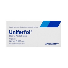 [ACIDO FOLICO,HIERRO CARBONITO] UNIFERFOL 36MG/0.8MG CAPSULAS C/30