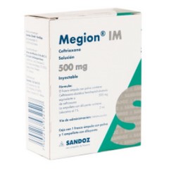 [CEFTRIAXONA] MEGION IM 500MG 2ML AMPULA C/1