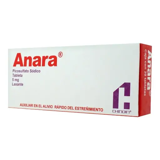 [PICOSULFATO DE SODIO] ANARA 5MG TABLETAS CON 20