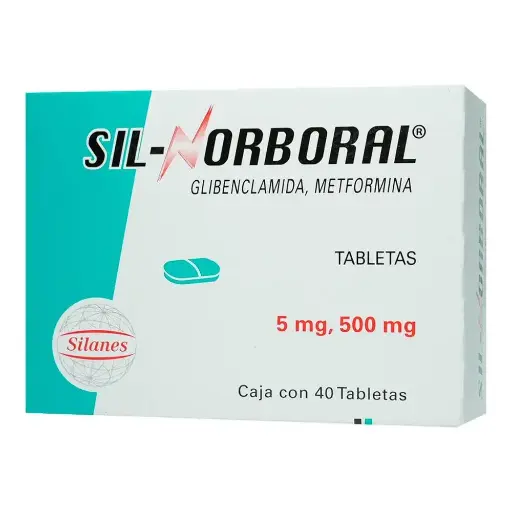 [METFORMINA,GLIBENCLAMIDA] SIL-NORBORAL 500/5MG TABLETAS CON 40