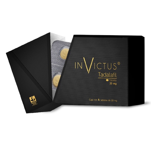 [TADALAFIL] INVICTUS 20MG TABLETAS CON 4