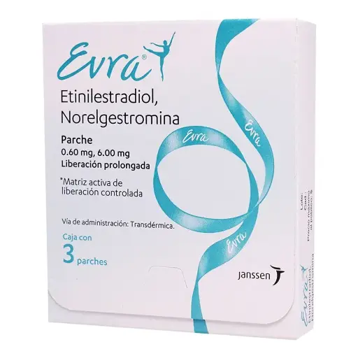 [ETINILESTRADIOL,NORELGESTROMINA] EVRA 0.60MG/6.00MG PARCHES CON 3