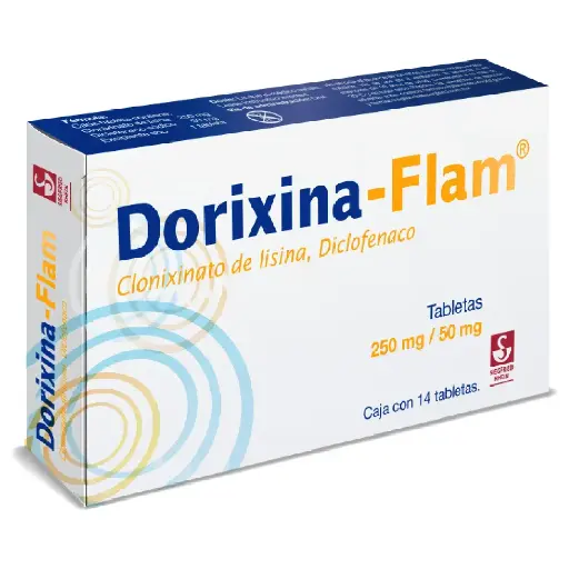 [CLONIXINATO DE LISINA,DICLOFENACO] DORIXINA FLAM 250/50MG TABLETAS CON 14