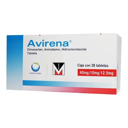 [AMLODIPINO,HIDROCLOROTIAZIDA,OLMESARTAN] AVIRENA 40/10/12.5MG TABLETAS CON 28