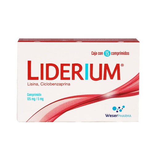 [CICLOBENZAPRINA,CLONIXINATO DE LISINA] LIDERIUM 125/5MG COMPRIMIDO CON 15