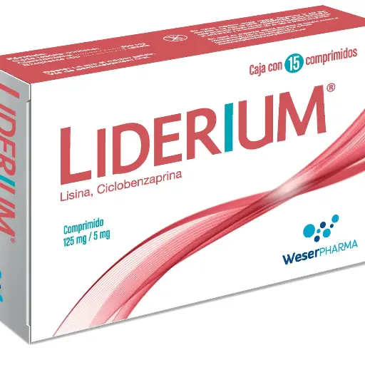 [CICLOBENZAPRINA,CLONIXINATO DE LISINA] LIDERIUM 125/5MG COMPRIMIDO CON 15