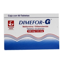 [METFORMINA,GLIBENCLAMIDA] DIMEFOR G 500/2.5MG TABLETAS C/60