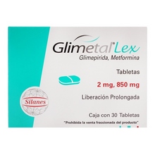 [METFORMINA,GLIMEPIRIDA] GLIMETAL LEX 2/850MG TABLETAS C/30