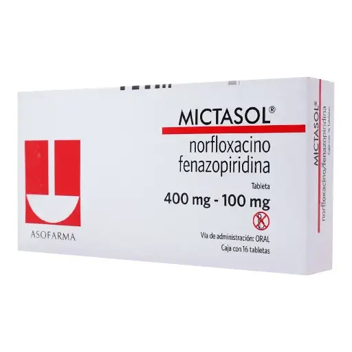 [FENAZOPIRIDINA,NORFLOXACINO] MICTASOL 400/100MG COMPRIMIDOS CON 16