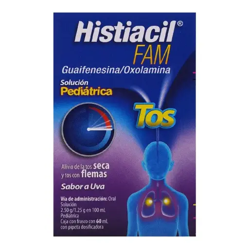 [GUAIFENESINA,OXOLAMINA] HISTIACIL FAM PEDIATRICO GOTAS UVA 60ML