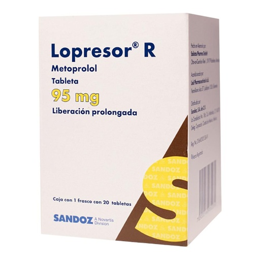 [METOPROLOL] LOPRESOR R 95MG TABLETAS C/20