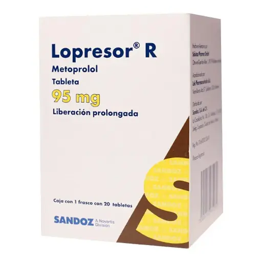 [METOPROLOL] LOPRESOR R 95MG TABLETAS C/20