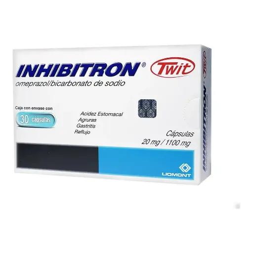 [BICARBONATO DE SODIO,OMEPRAZOL] INHIBITRON TWIT 20/1100MG CAPSULAS CON 30