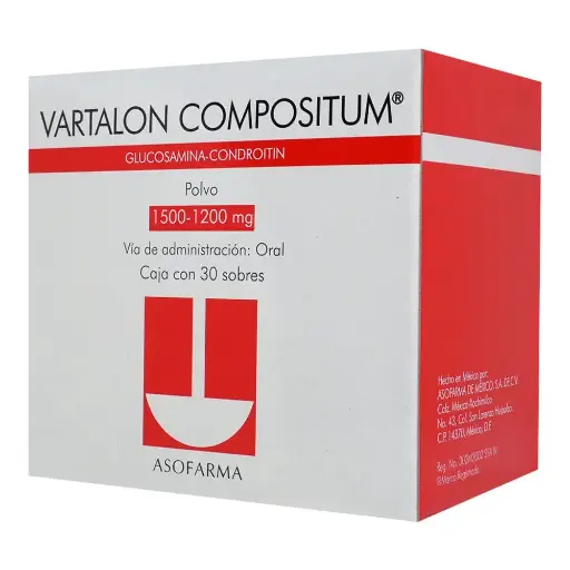 [CONDROITINA,GLUCOSAMINA] VARTALON COMP 1500/1200MG SOBRES CON 30
