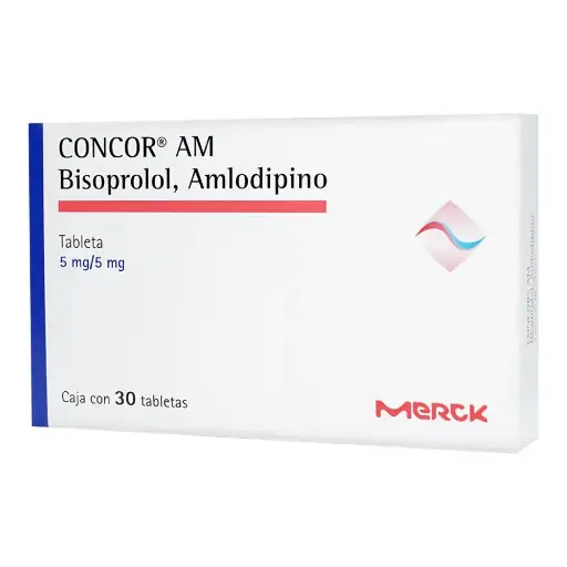 [AMLODIPINO,BISOPROLOL FUMARATO] CONCOR AM 5/5MG TABLETAS CON 30