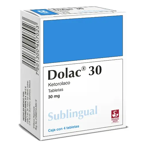 [KETOROLACO] DOLAC SUBLINGUALES 30 MG CON 4