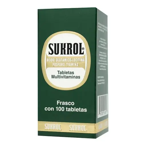 [FOSFORO,TIAMINA,ACIDO GLUTAMICO,LETICINA] SUKROL TABLETAS CON 100
