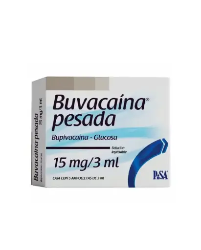 [GLUCOSA,BUPIVACAINA] BUVACAINA PESADA 15MG/3ML AMPULA CON 5