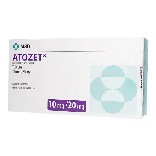 [ATORVASTATINA,EZETIMIBA] ATOZET 10/20MG TABLETAS CON 30