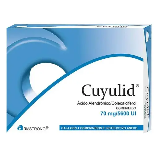 [COLECALCIFEROL,ACIDO ALENDRONICO] CUYULID 70MG/5600UI COMPRIMIDOS CON 4