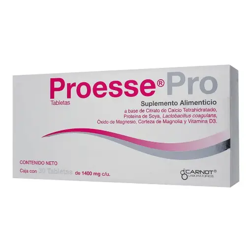 [MAGNESIO,VITAMINA D3,LACTOBACILLUS,PROTEINA DE SOYA] PROESSE PRO SUPLEMENTO ALIMENTICIO TABLETAS CON 30