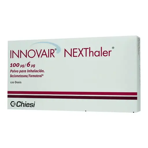 [BECLOMETASONA,FORMOTEROL] INNOVAIR NEXTHALER 100/6MCG POLVO DOSIS CON 120